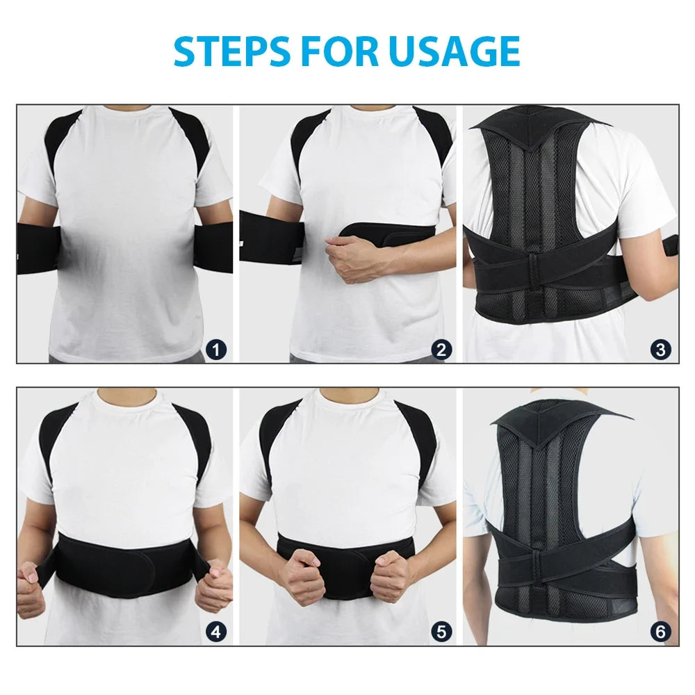 Alloy Rod Back Posture Corrector Orthotics Spine Side Bend Support the Shoulder Treatment Stent Orthodontic Belt Sports Safety