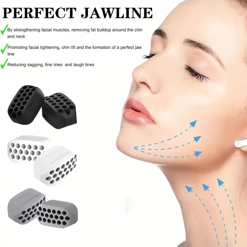 1/2Pcs Acial Jaw Exerciser Fitness Jawline Muscle Training Double Chin Reducer Neck Face Slimming Mouth Jawliner Silicone Chew